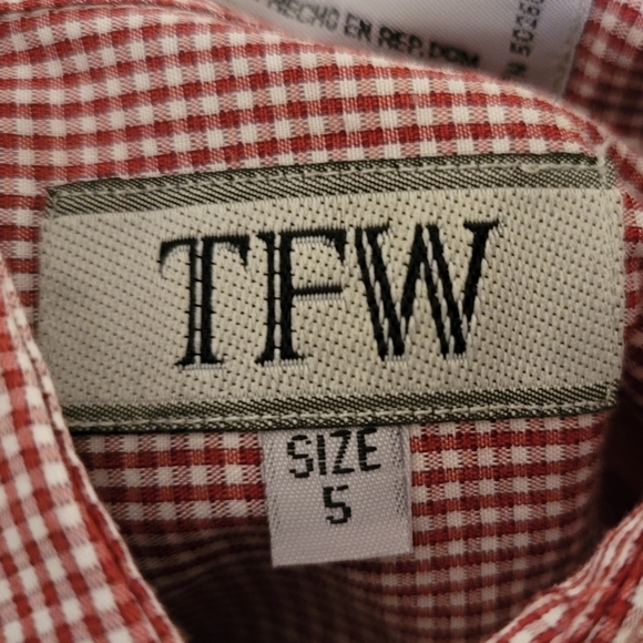 Boys Shirt, TFW, 5, Red/White Houndstooth Check - Picture 3 of 5